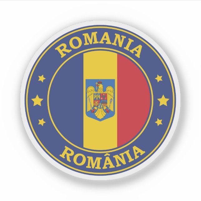 Romania Flag Round Circle Emblem (Front)