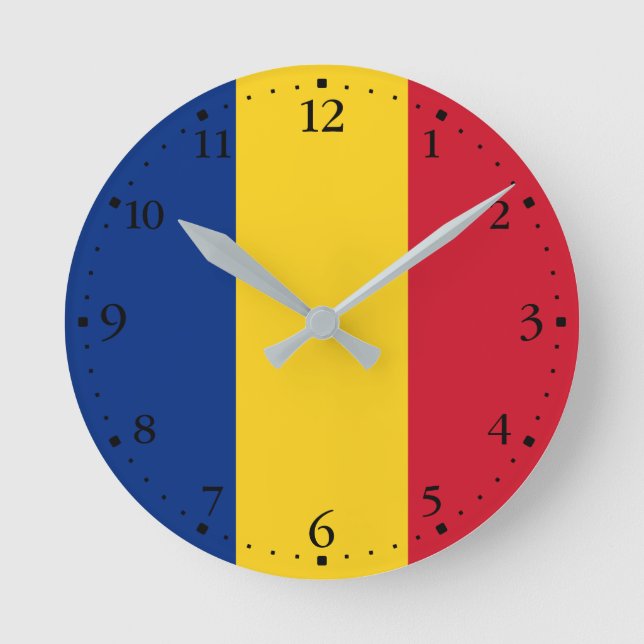 Romania Flag Round Clock (Front)
