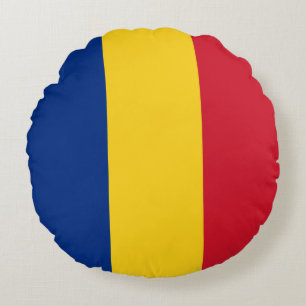 Romania Flag Round Pillow