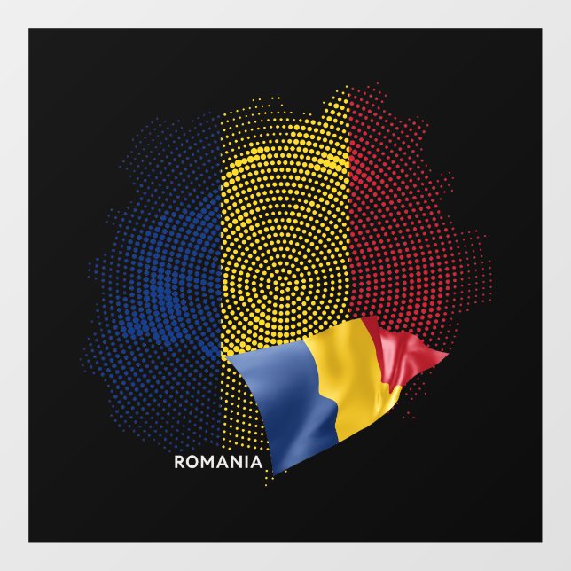 Romania flag window cling (Sheet)