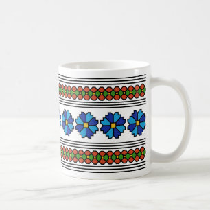 romania folk art motif chicory flower symbol coffee mug