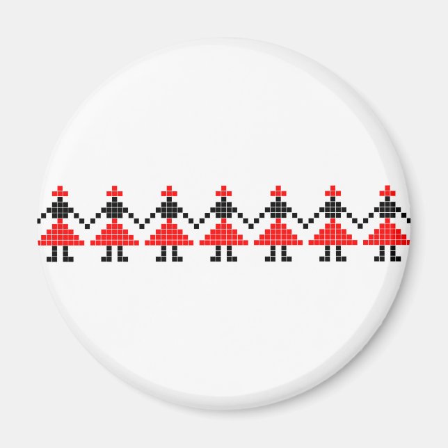 romania folk ethnic dance geometric motif costume magnet (Front)