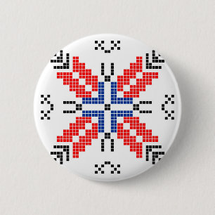 romania folk motif traditional symbol ethnic 2 inch round button