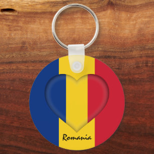 Romania & Heart, Romanian Flag fashion /sport Keychain