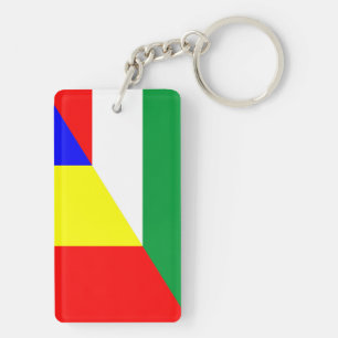 romania hungary flag country half symbol keychain
