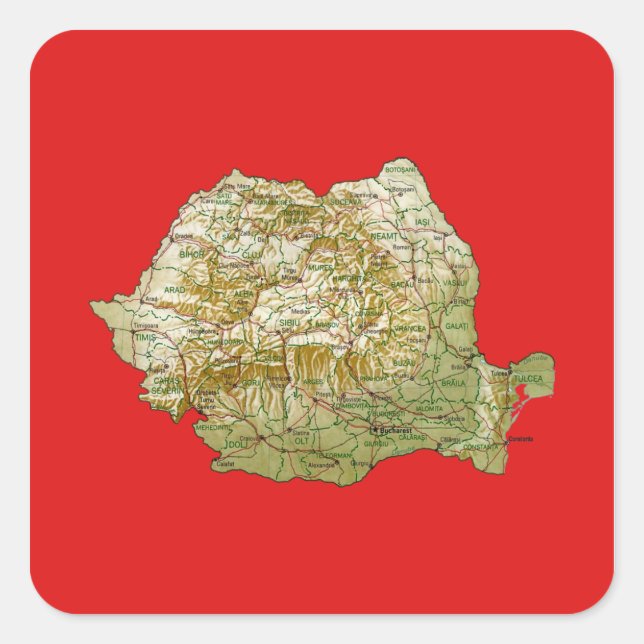Romania Map Sticker (Front)