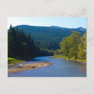 Romania, Moldova, river among the pine forests Postcard