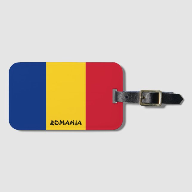 Romania National Flag Patriotic Luggage Tag (Front Horizontal)