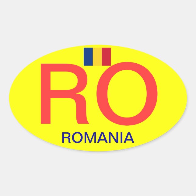 Romania* Oval Bumper Sticker (Front)