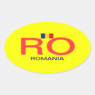 Romania* Oval Bumper Sticker