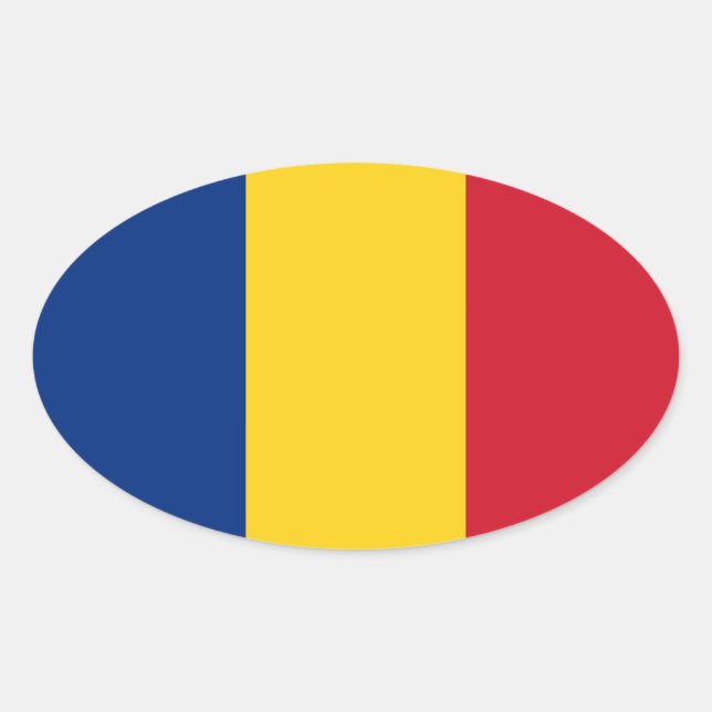 Romania Oval Sticker (Front)