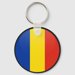 Romania quality Flag Circle Keychain