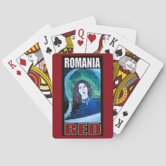 ROMANIA RED PRINT PLAYING CARDS