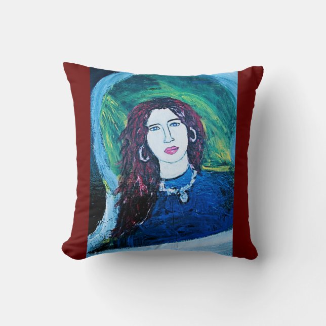 ROMANIA RED THROW PILLOW (Front)