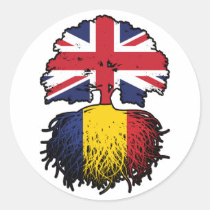 Romania Romanian British UK United Kingdom Britain Classic Round Sticker