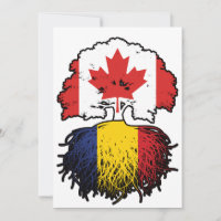 Romania Romanian Canadian Canada Tree Roots Flag