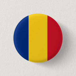 Romania (Romanian) Flag 1 Inch Round Button