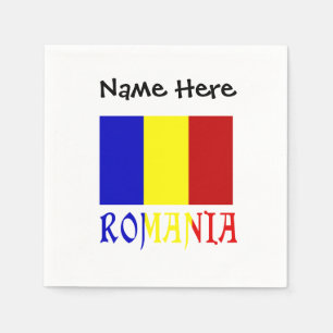 Romania Romanian Flag Black Personalization Napkin