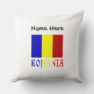 Romania Romanian Flag Black Personalization  Throw Pillow