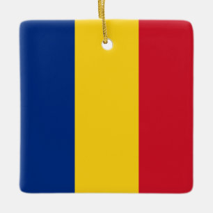 Romania (Romanian) Flag Ceramic Ornament