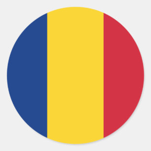 Romania (Romanian) Flag Classic Round Sticker