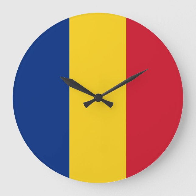 Romania (Romanian) Flag Large Clock (Front)
