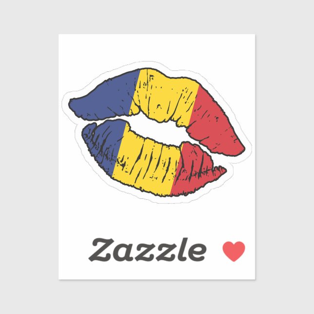 Romania Romanian Lipstick Love Flag (Sheet)
