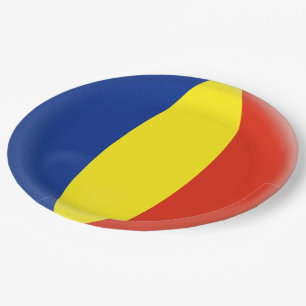 Romania Romanian Romansk Romanski Flag Paper Plate