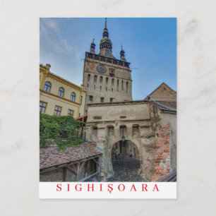 Romania Sighisoara Clock Tower view postcard