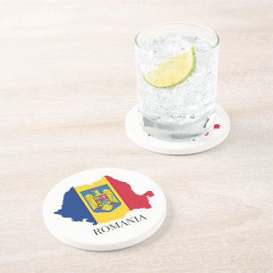 Romania Silhouette, labelled, Coaster
