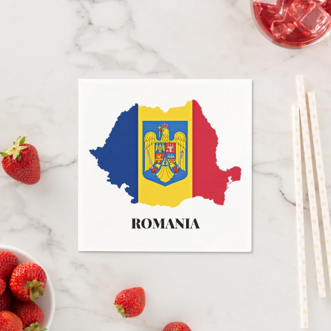 Romania Silhouette, labelled, Napkin (Insitu)
