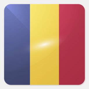 Romania square glossy flag sticker