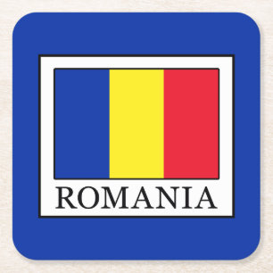 Romania Square Paper Coaster