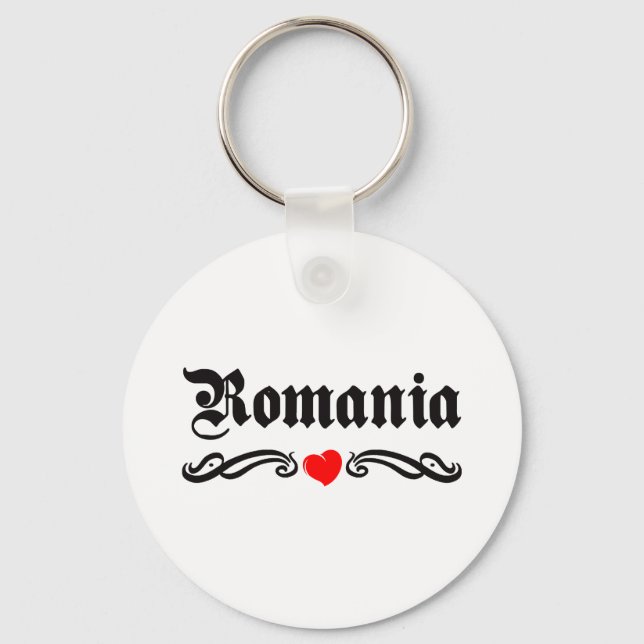 Romania Tattoo Style Keychain (Front)