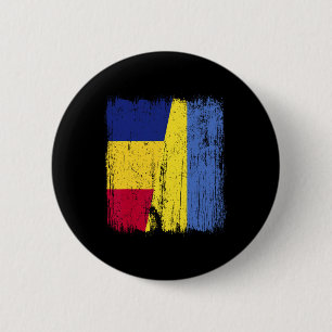 Romania Ukraine Half Flag Romanian Ukrainian Herit 2 Inch Round Button