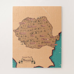 Romania Vintage Counties Map Jigsaw Puzzle