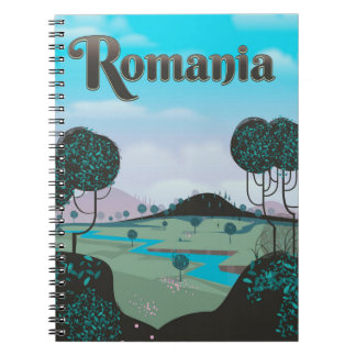Romania Vintage landscape travel poster Notebook
