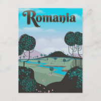Romania Vintage landscape travel poster