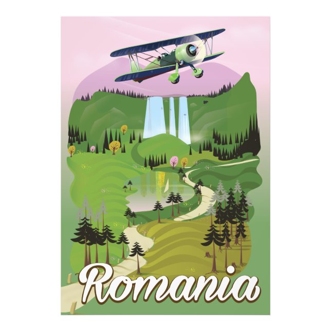 Romania vintage style travel poster (Front)