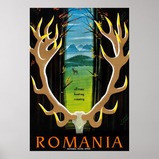 Romania Vintage Travel Poster Restored (Front)