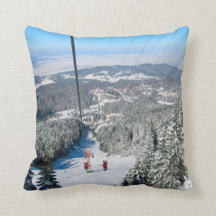 Romania, Winter sports in Piana Brasov Throw Pillow