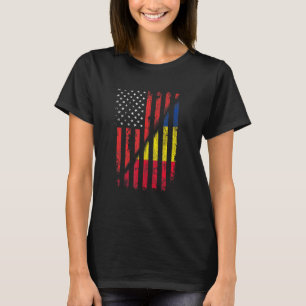 Romanian American Flag Retro Style Usa Romania Fla T-Shirt