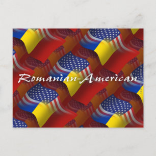 Romanian-American Waving Flag Postcard