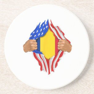 Romanian Blood Inside Me T-Shirt  Romania Flag Coaster