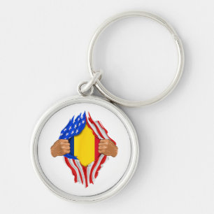 Romanian Blood Inside Me T-Shirt  Romania Flag Keychain