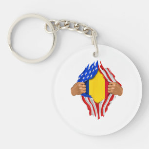 Romanian Blood Inside Me T-Shirt  Romania Flag Keychain