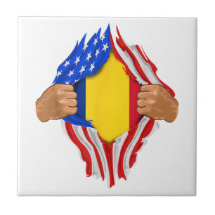 Romanian Blood Inside Me T-Shirt Romania Flag Tile