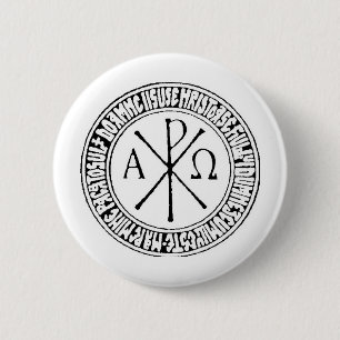 Romanian Christogram with Jesus Prayer 2 Inch Round Button
