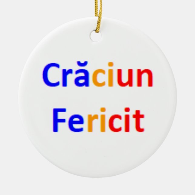 romanian craciun fericit ceramic ornament (Front)