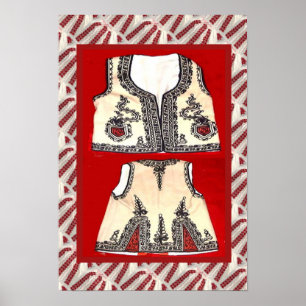 Romanian craft, embroidered waistcoat poster